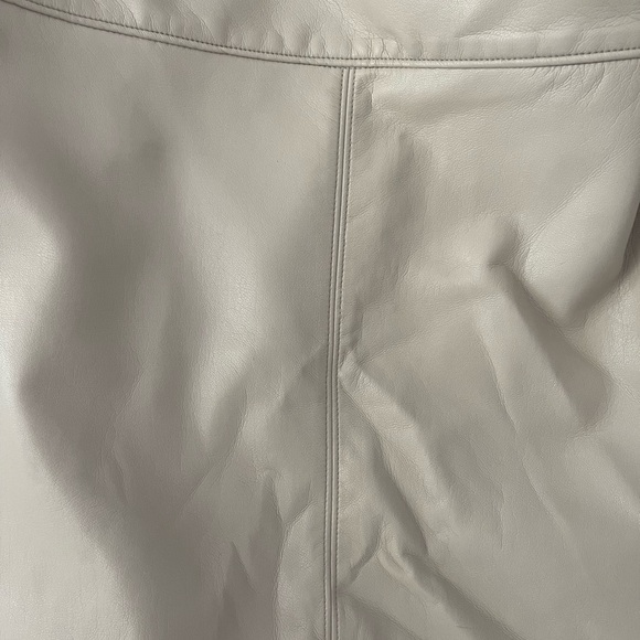 Babaton Faux Leather Cream Pencil skirt - Picture 5 of 5